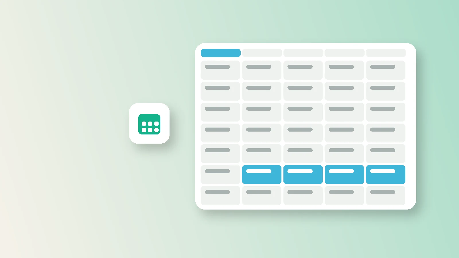 Esquema ilustrativo. Hoja de cálculo con un calendario de cuatro semanas, los minutos de cada pieza y el total de cada semana frente al tiempo disponible.
